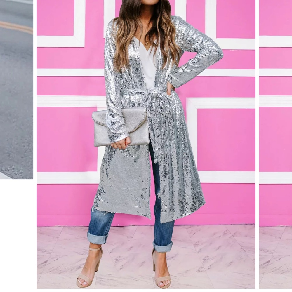 Sold Women Glittery sequins long sleeve cardigan